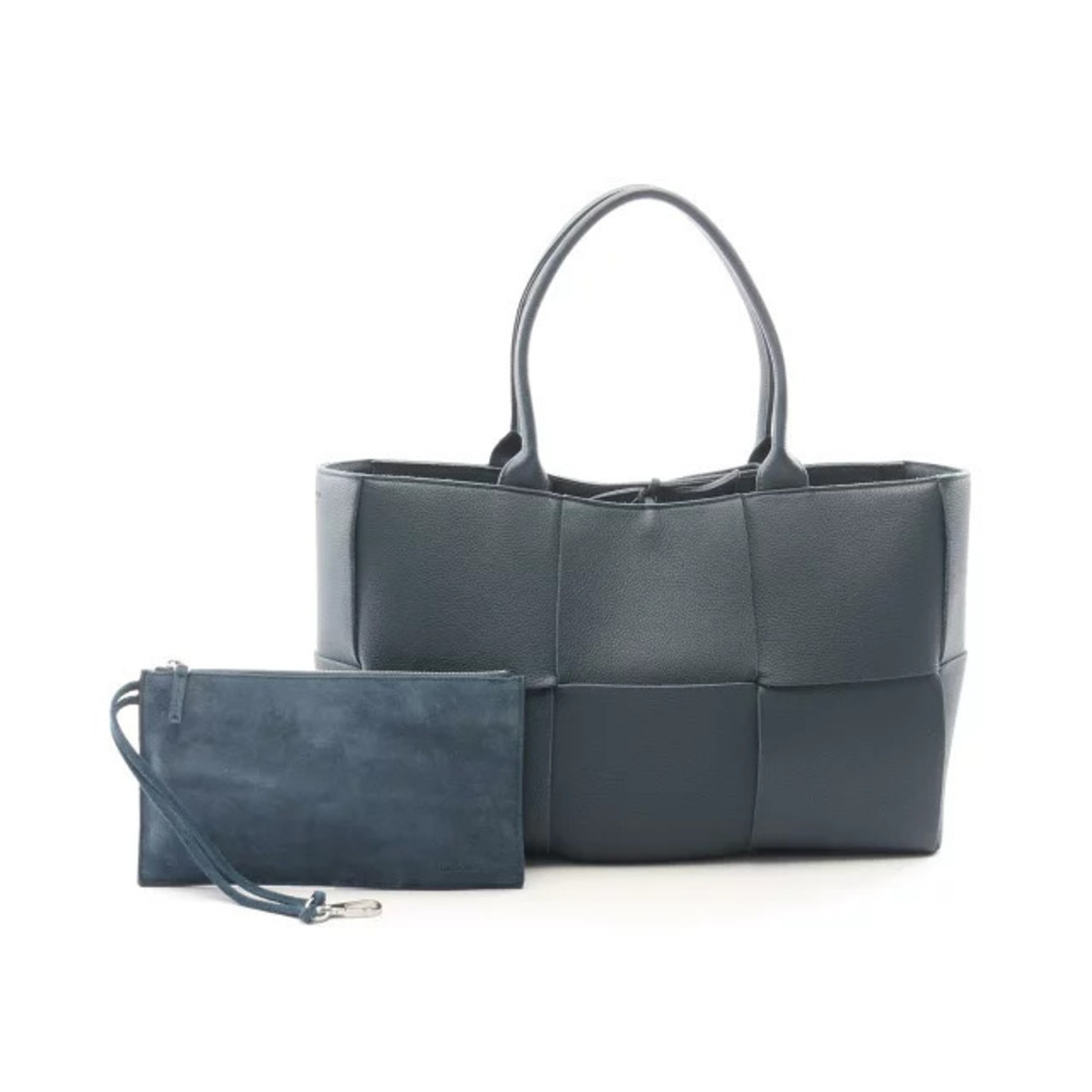 Bottega Veneta Arco Intrecciato Tote Bag Leather Navy Blue